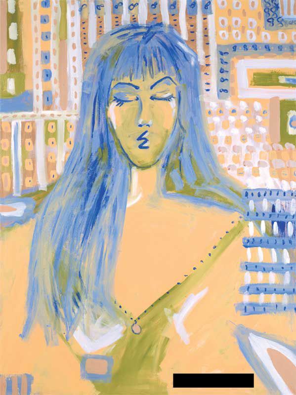Verdadism painting: Deja Blues Created 1996 Acrylics on Canvas 48"x36"